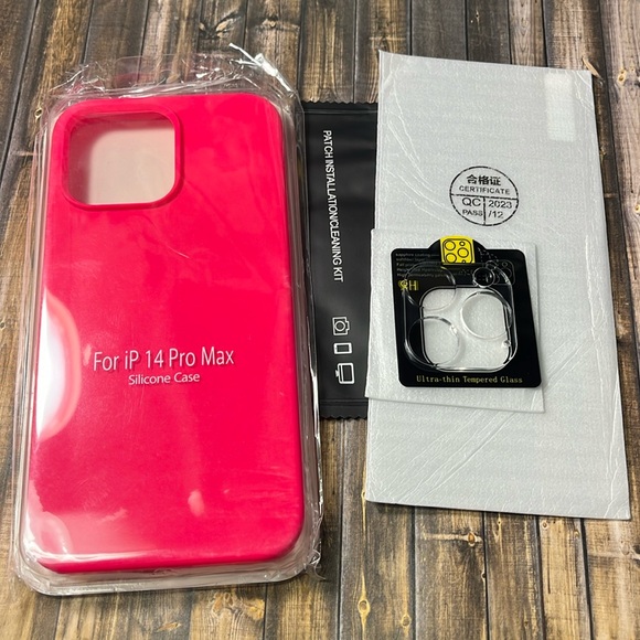 5for$10 Hot Pink iPhone 14 Pro Max Case Silicone Microfiber Lining Phone Case - Picture 2 of 7